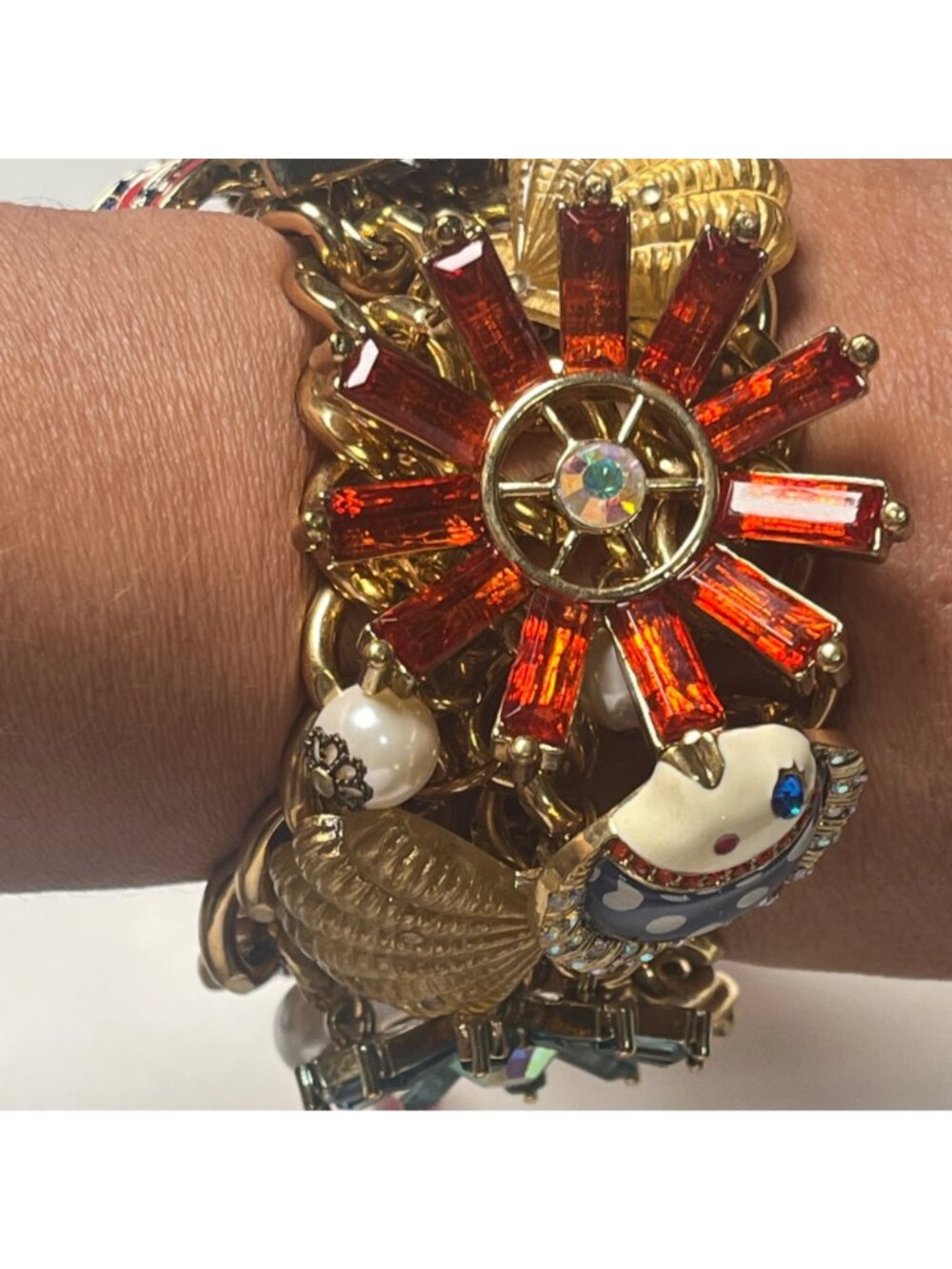 Rare Betsey Johnson Nautical Charm Bracelet & Earrings Set NWT $171 Retail - Picture 4 of 7